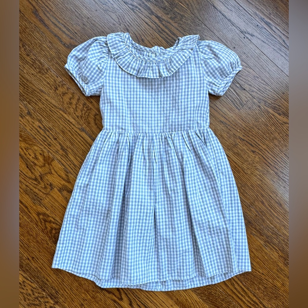 Girls pale blue gingham dress. Perfect for summer!